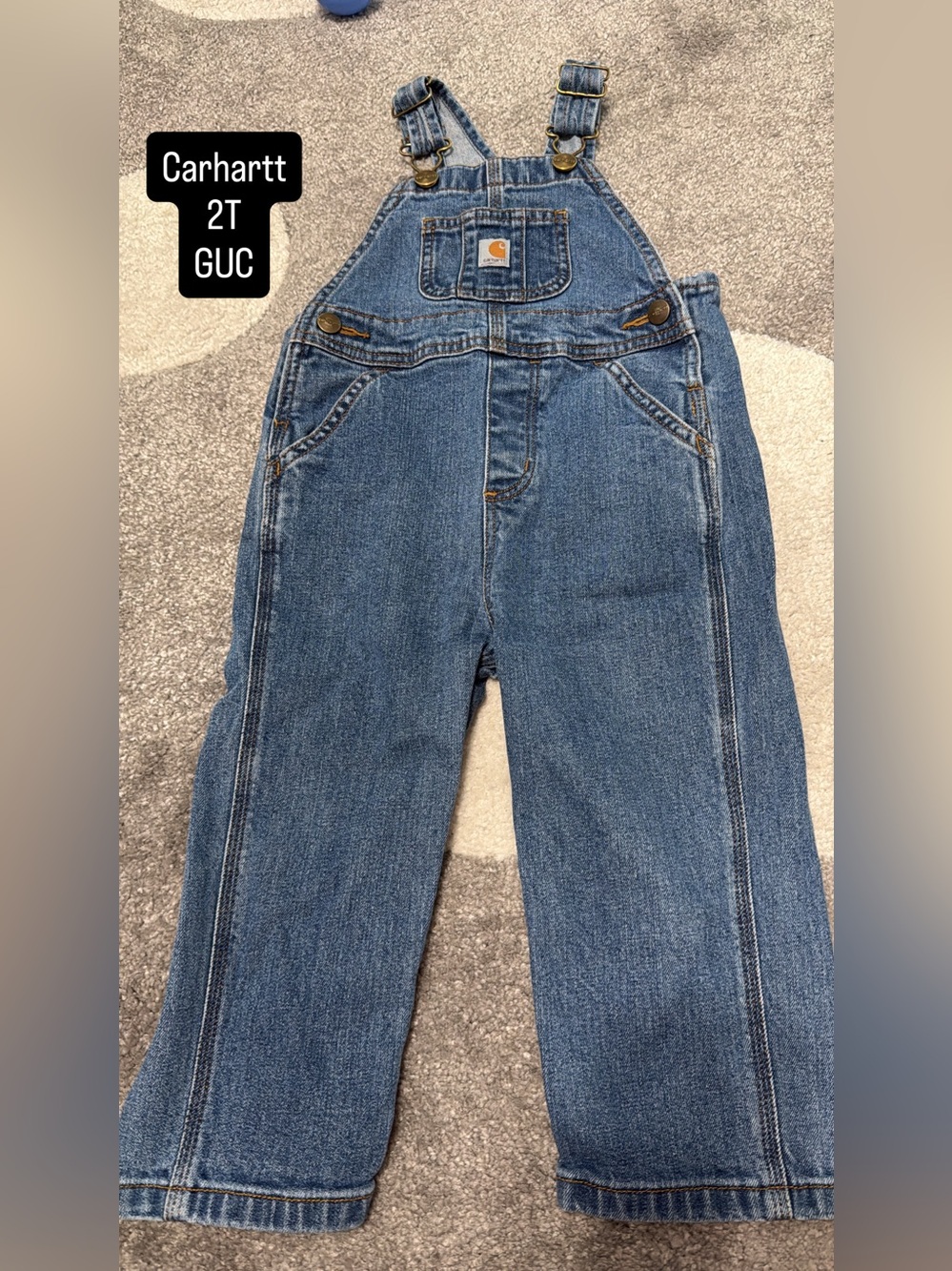Carhartt Kids Denim Overalls in Blue